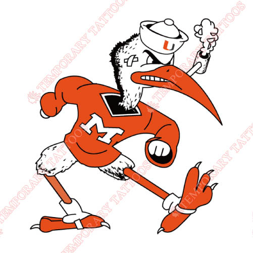 Miami Hurricanes Customize Temporary Tattoos Stickers NO.5040
